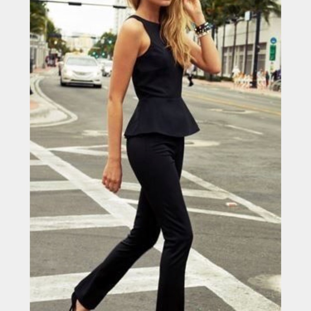 Black peplum top